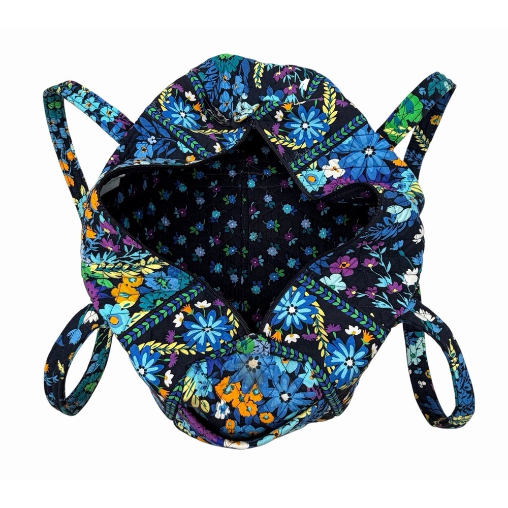 Vera Bradley Weekender Travel Bag Midnight Blues Zipper Floral Pocket Gift 1094 - Picture 14 of 15